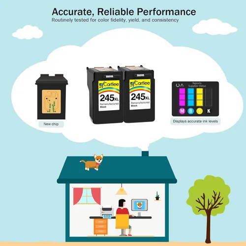 Vista 6 de Cartlee Cartuchos de tinta compatibles de repuesto para Canon Ink 245 para Canon PG-245xl Cartucho de tinta para iP2820 MG2420 MG2920 MG2922 MG2520