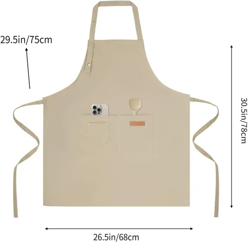 Vista 5 de Tosewever Delantales de Arte para Mujeres Pintura Cerámica Horneado, Delantal de Cocina con Correas de Hebilla para Hombres con Bolsillos para Chef