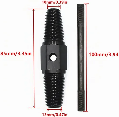 Vista 3 de Extractor de tornillo roto de doble cabeza de 1/2 pulgada y 3/4 pulgadas, 1 unidad