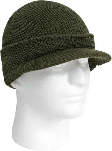 Vista 2 de Gorra de radar de lana G.I. genuina, color verde oliva