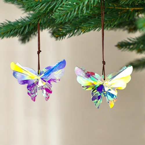 Vista 5 de 2.992 in AB Crystal Butterfly Prism Suncatcher Window Hanging Decor Mariposa