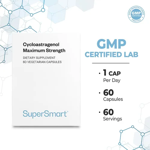 Vista 5 de Supersmart - Cycloastragenol Máxima Fuerza 98% 25 mg por día - Suplemento antienvejecimiento súper y natural - Ayuda a reparar el ADN y aumentar