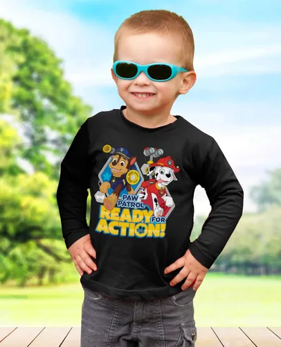 Vista 3 de Paw Patrol Ready for Action Chase Marshall - Camiseta de manga larga para niños pequeños