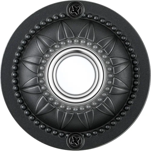 Vista 7 de Dreyoo Botón redondo de metal para timbre de puerta, botón de repuesto de botón de timbre LED iluminado con cable negro, timbre de puerta de hierro