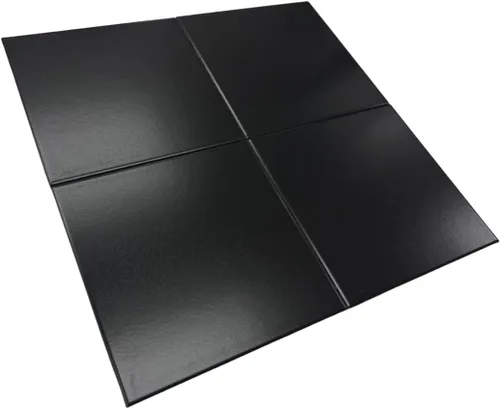 Vista 4 de Tenedos Azulejo de porcelana negro mate de 8 x 8 para uso en suelos y paredes, caja de 4 azulejos que cubren 1.7 pies cuadrados, ideal para paredes