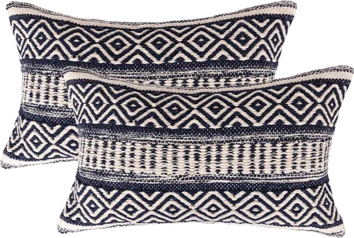 Vista 9 de REDEARTH · Fundas de cojín boho hechas a mano - Estilo chic bohemia de granja - Fundas de cojín tejidas para acento, interior y exterior, para sofá