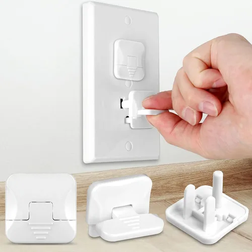 Vista 9 de Cubiertas para enchufes a prueba de bebés con mango oculto (paquete de 32) Fundas para enchufes a prueba de niños Cubiertas para enchufes eléctricos
