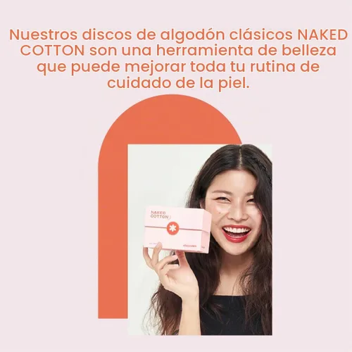 Vista 2 de White Rabbit Naked Cotton Classic - Almohadillas de algodón 100% premium para uso de tóner, removedor de maquillaje y máscaras Sin blanquear, sin