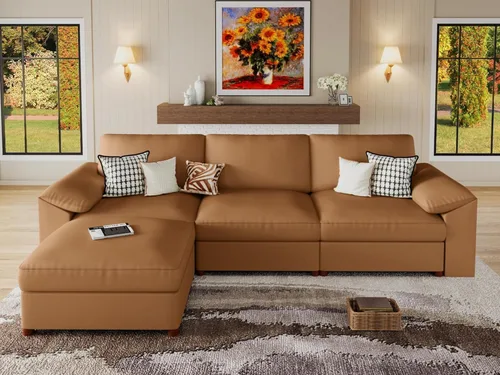 Vista 113 de EASE MOOSE Sofá modular seccional, sofá en forma de U para sala de estar Beige