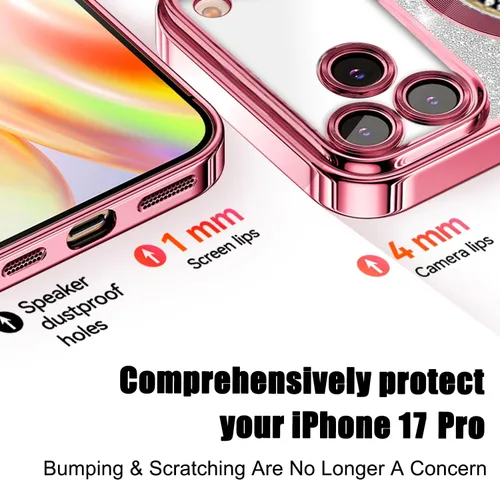 Vista 385 de Misscase Funda magnética con purpurina para iPhone 11 compatible con MagSafe, protección completa, delgada, a prueba de golpes, antiarañazos