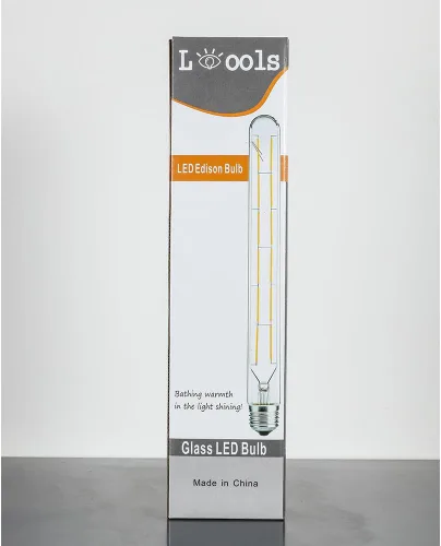 Vista 8 de Leools Bombillas de tubo LED, bombilla tubular de filamento LED T10 estilo Edison, bombilla LED antigua regulable de 12 W, base E26, vidrio Blanco