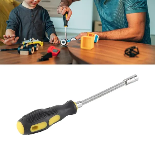 Vista 3 de Fafeicy Destornillador de tuerca flexible, enchufe hexagonal de alto rendimiento de 0.276 in con mango ergonómico para reparaciones de espacios