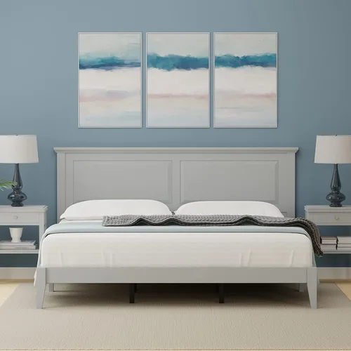 Vista 12 de Cama de plataforma de madera maciza estilo cabaña en tamaño matrimonial - Cereza clásica