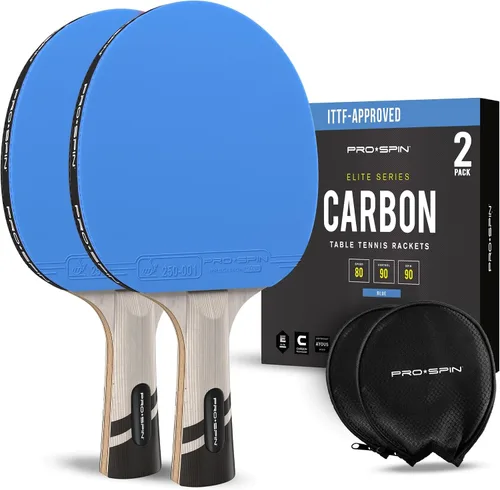 Vista 17 de PRO-SPIN Ping Pong Paddles – ITTF Approved Professional Table Tennis Rackets with Carbon Fiber for Superior Control 7-Ply Blade, Premium Rubber