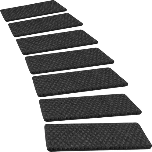 Vista 37 de PURE ERA Bullnose - Juego de peldaños de alfombra para escaleras sin cinta, antideslizantes, protectores de escaleras para interiores, alfombras