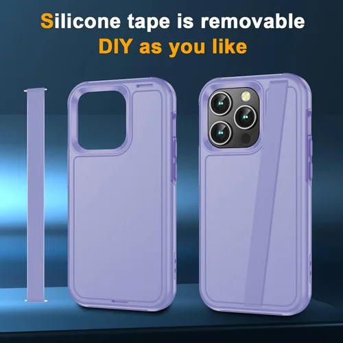 Vista 7 de jaroco Funda para iPhone 14 Pro, protección contra caídas de grado militar, 2 protectores de pantalla y protector de lente de cámara, protección