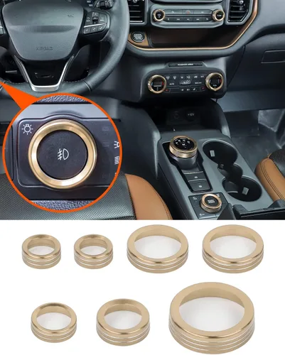 Vista 20 de Savadicar CKT01 Billet - Juegos de molduras de perillas de control de aluminio billet, faros/4WD/HVAC, biseles de anillos de perillas de control