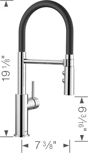 Vista 2 de BLANCO 402447 CATRIS Flexo Semi-Pro Pull-Down Grifo De Cocina De Arco Alto 1.5 GPM - Cromo