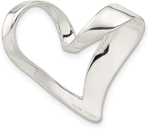 Vista 3 de IceCarats Collar con dije de corazón de plata de ley 925, Plata esterlina