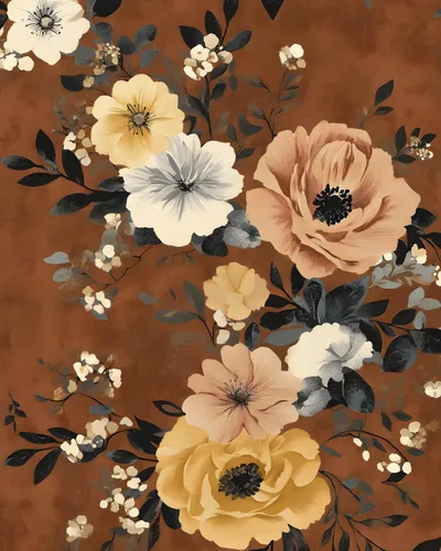 Vista 11 de Papel tapiz floral de hongos rosados para despegar y pegar, papel de contacto bohemio con hojas verdes claras, acuarela, colorido mural de pared