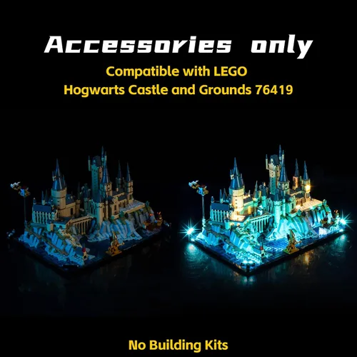 Vista 4 de BrickBling Luz LED Compatible con Lego 76419 Castillo y Terrenos - No Viene con el Set de Construcción (Versión Clásica)