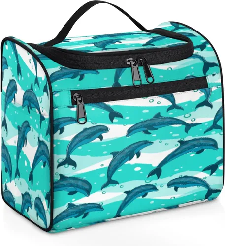 Vista 10 de cfpolar Animal Fox Flores Colgantes Neceser de Viaje Neceser Organizador de Maquillaje Bolsa de Almacenamiento de Cosméticos Baño Bolsa