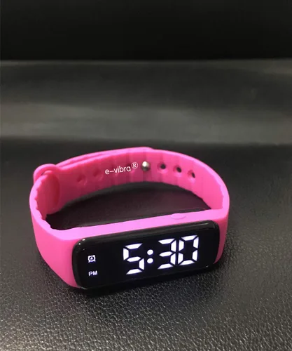 Vista 2 de Reloj de entrenamiento para ir al baño - Reloj despertador vibratorio silencioso con temporizador de cuenta regresiva (rojo rosa)