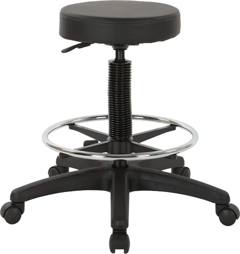 Vista 3 de Work Smart Office Star ST217 - Asiento de vinilo acolchado grueso, sin espalda, con reposapiés ajustable, 23-33 pulgadas, color negro