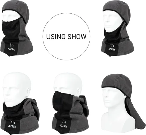 Vista 4 de ATEPA Pasamontañas de esquí, resistente al viento, transpirable, máscara facial para hombres y mujeres, motociclismo, ciclismo, correr, snowboard