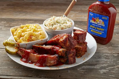 Vista 5 de Famous Dave's Paquete variado de salsa BBQ – 3 unidades, Rich & Sassy, Devil's Spit & Texas Pit (58 onzas)