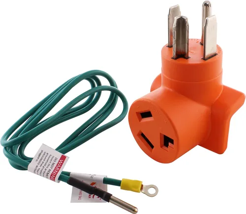 Vista 13 de AC WORKS Adaptador de salida de pared para secadora de 30 amperios y 4 clavijas (para enchufe de secadora de 30 A de 3 clavijas)