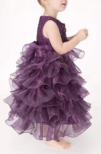 Vista 4 de Vestido de encaje con volantes para niñas para niña de las flores en la boda