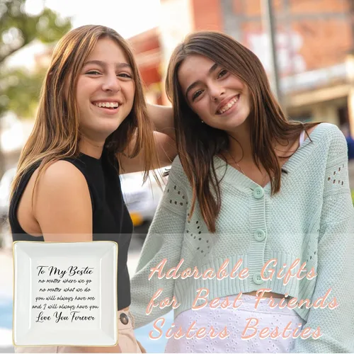Vista 4 de Homlouue Best Friend Present for Women, To My Bestie Ring Dish, Friendship Going Away Gifts for Friends, Birthday Gifts for Women Bestie, Sister