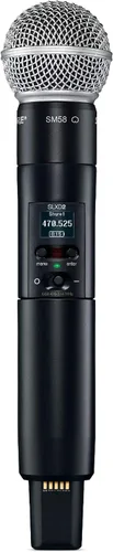 Vista 4 de Sistema de micrófono inalámbrico digital de doble canal Shure SLXD24D/SM58 - Incluye dos transmisores de mano SLXD2 con cápsulas de micrófono vocal