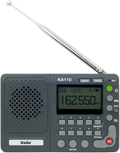 Vista 6 de Kaito KA110 Radio meteorológica compacta digital AM/FM NOAA y reproductor de MP3 con lector de tarjetas Micro-SD