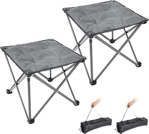 Vista 13 de FUNDANGO Taburete trípode plegable, silla de pesca portátil ligera con asiento acolchado grueso, 440 libras, sillas de campamento al aire libre