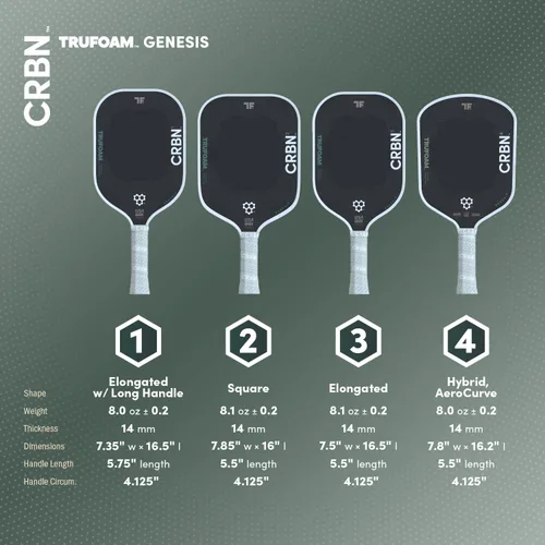 Vista 5 de CRBN Pickleball - TruFoam Genesis - Carbon Fiber Pickleball Paddle - First-Ever 100% Foam Core Performance Paddle