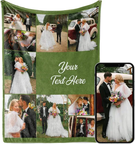 Vista 12 de Manta personalizada con imagen, se envía al día siguiente, impresa en Estados Unidos, manta de fotos personalizada, colores vibrantes, suave