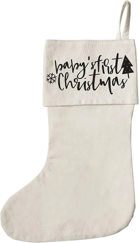 Vista 20 de The Cotton & Canvas Co. calcetín de Navidad para regalos, bolsa de regalo y decoraciones navideñas