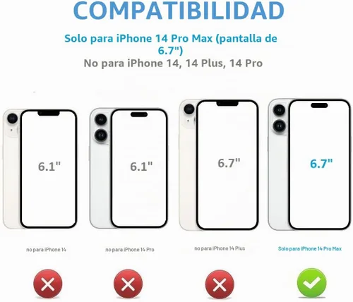 Vista 2 de ONETOP Compatible con iPhone 14 Pro Max Funda Cartera con Portador de Tarjetas, Funda de Cuero PU con Soporte Ranuras para Tarjetas, Doble Cierre