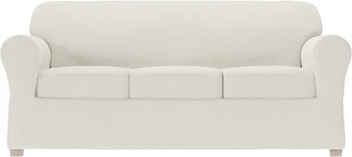Vista 19 de Zenna Home Simply Fit - Funda elástica para sofá (1 pieza), color crudo