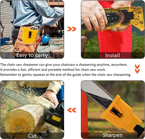 Vista 6 de SDMS Chainsaw Sharpener, Portable Chain Saw Blade Teeth Sharpener Work Sharp Fast-Sharpening Stone Grinder Tools Suitable for 14/16/18/20 Inch