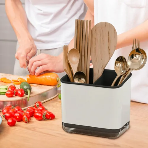 Vista 2 de Organizador para Utensilios de Cocina, Escurridor de Cubiertos, Organizador para Fregadero, Soporte para Palillos, Soporte para Cuchara, Escurridor