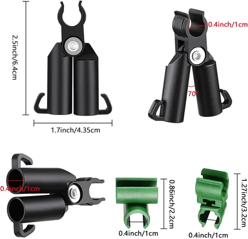Vista 2 de 50 piezas de clip de conector de enrejado ajustable para plantas, estacas de plástico para jardín, tipo A, clip de hebilla para juntas de conexión
