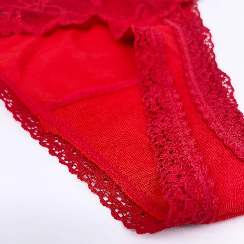 Vista 5 de Paquete de 6 tangas de encaje de cintura alta para mujer, ropa interior de algodón de talla grande, estilo retro, control de abdomen, tangas