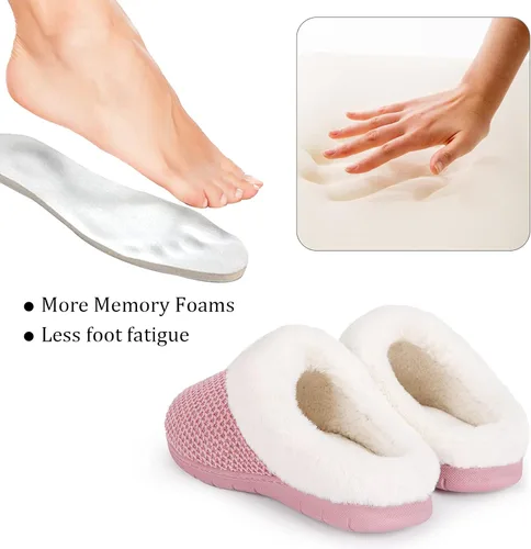 Vista 4 de EverFoams Pantuflas acogedoras de felpilla de espuma viscoelástica para dormitorio
