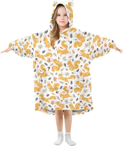 Vista 32 de Mantas portátiles para niños, súper suaves, cálidas y acogedoras, sudadera con capucha de gran tamaño, regalos para niños de 3 a 14 años, niñas