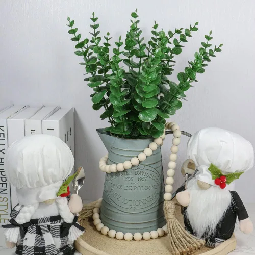 Vista 5 de Sivya Artificial Eucalyptus Stems Real Touch Faux Eucalyptus Stems, Artificial Eucalyptus Leaves for Vase Wedding Bouquet Centerpiece Home Decor