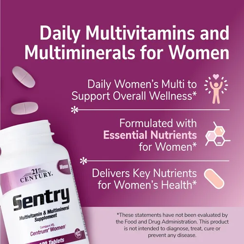 Vista 2 de 21st Century Sentry - Tabletas multivitamínicas para mujer, 120