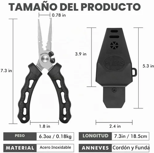 Vista 2 de TRUSCEND Alicates de pesca prácticos bloqueables con mango ergonómico innovador, herramienta de pesca recubierta de teflón resistente a la corrosión